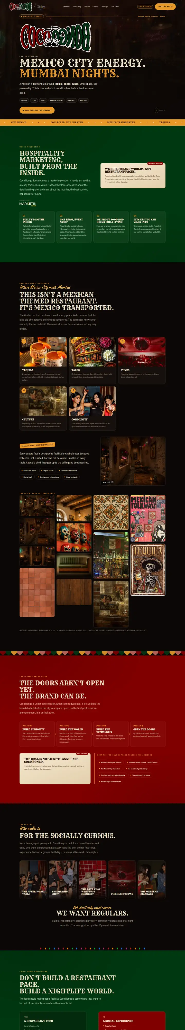 The Coco Bongo pitch site